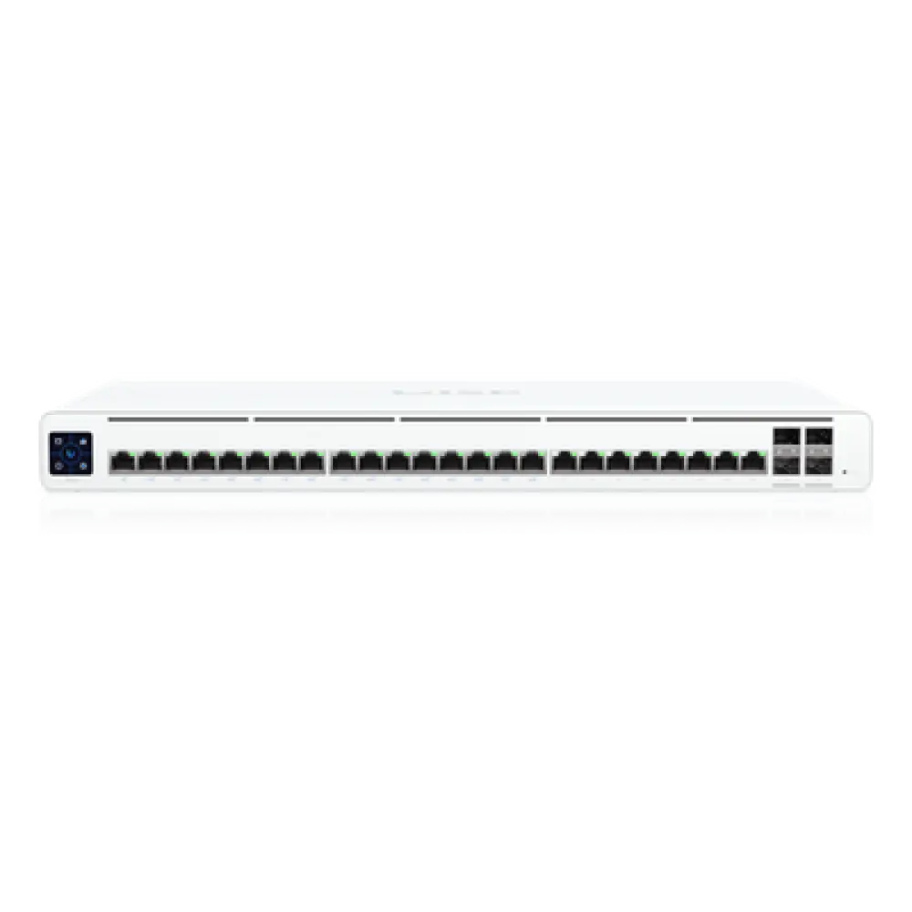 Switch Administrable PoE / 24 Puertos GbE / 4 SFP+ 10G / PoE Pasivo 27 V 220 W / Pantalla Táctil 1.3"