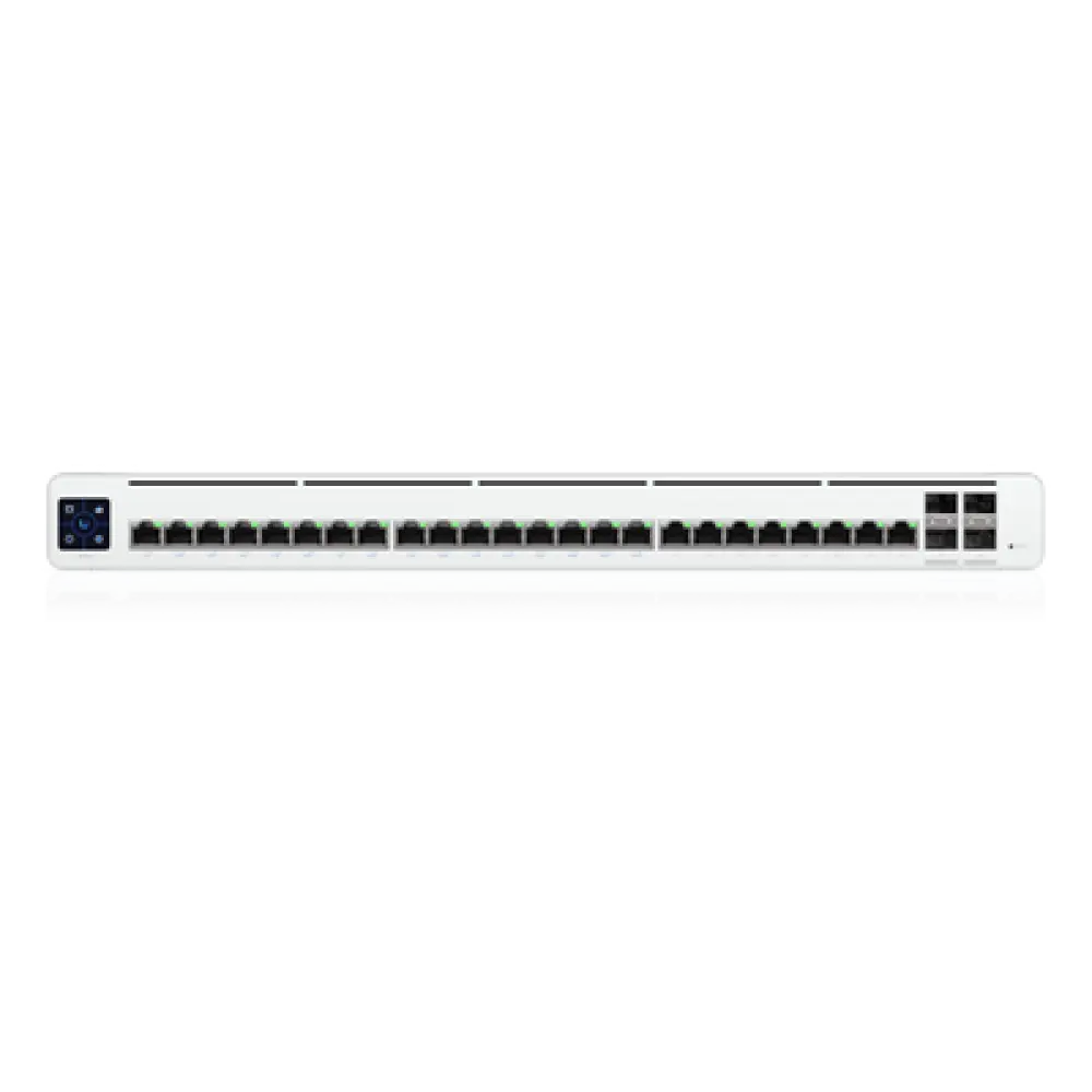 Switch Administrable PoE / 24 Puertos GbE / 4 SFP+ 10G / PoE Pasivo 27 V 220 W / Pantalla Táctil 1.3"