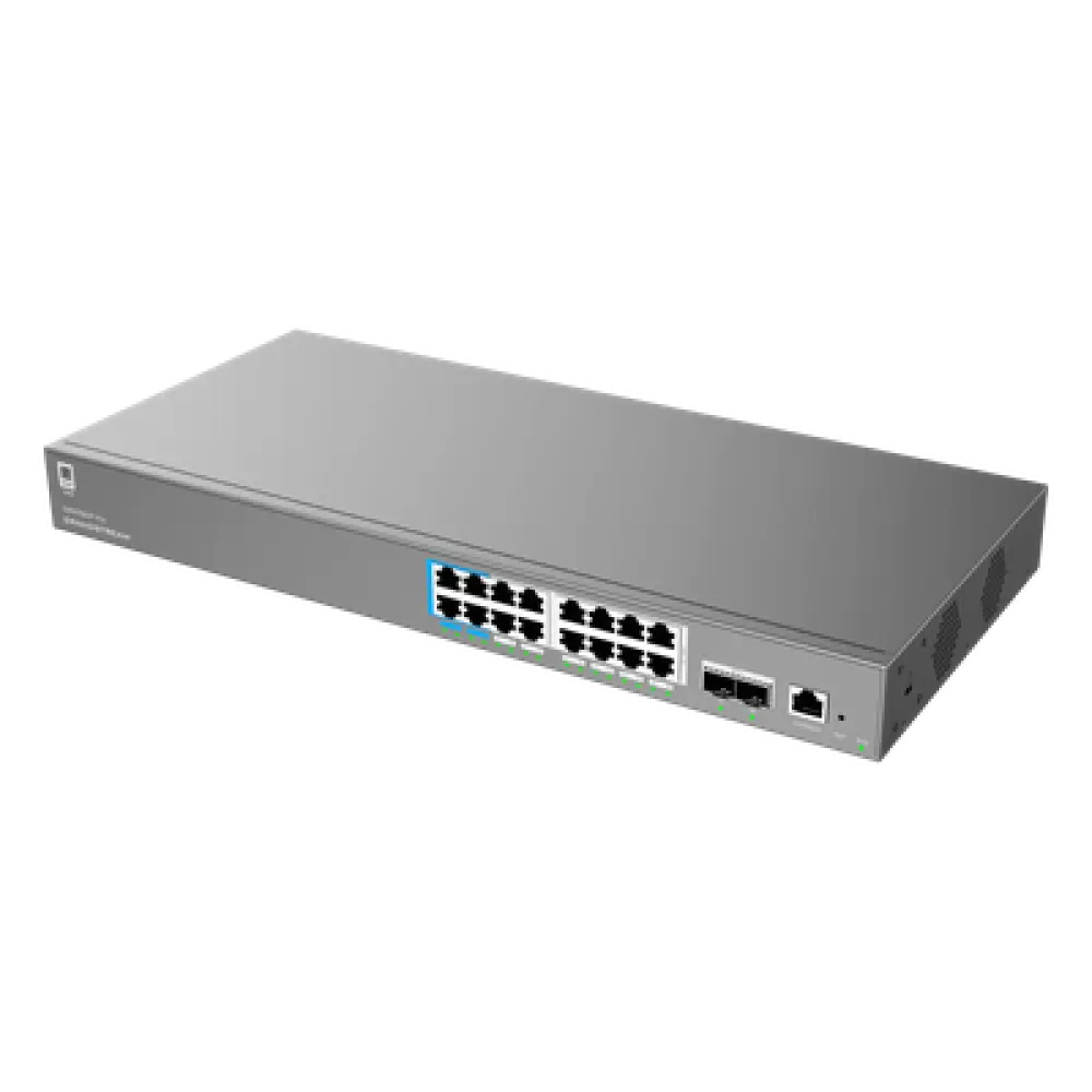 Switch Administrable Capa 2++ / 16 Puertos Gigabit PoE / 2 SFP+ / PoE++ 870.9W / Stacking 8 Unidades / 216 Gbps