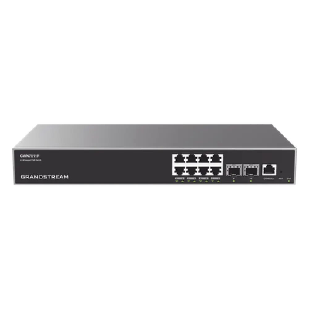 Switch Capa 3 PoE+ Administrable / 8 puertos Gigabit / 2 puertos SFP+ 10G / 120W / 394 pies