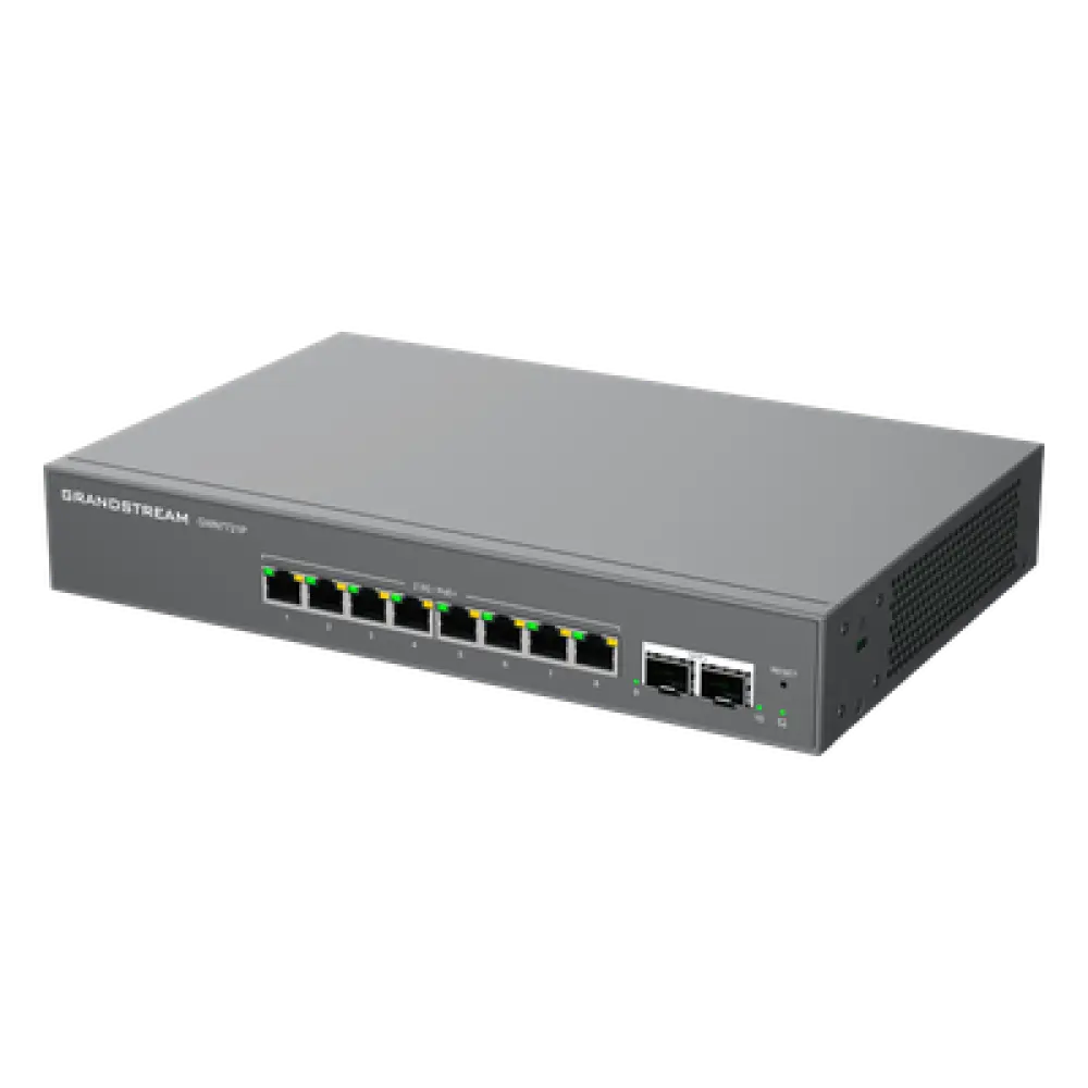 Switch L2 Lite Administrable de 10 Puertos / 8 Puertos Ethernet 2.5 Gbps / 2 Puertos SFP+ 10 Gbps / PoE+ 802.3af/at / VLAN 802.1Q / QoS / IGMP Snooping / Montaje Escritorio, Pared o Rack 19" (0.48 m)