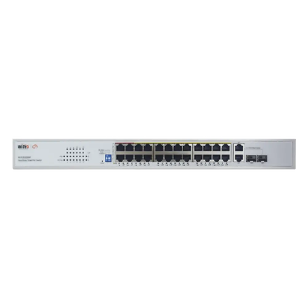 Switch PoE / 24 Puertos 10/100 Mbps + 2 SFP Gigabit Combo / Alcance 250 m (820.2 ft) / 280 W / No Administrable / Protección 6 kV