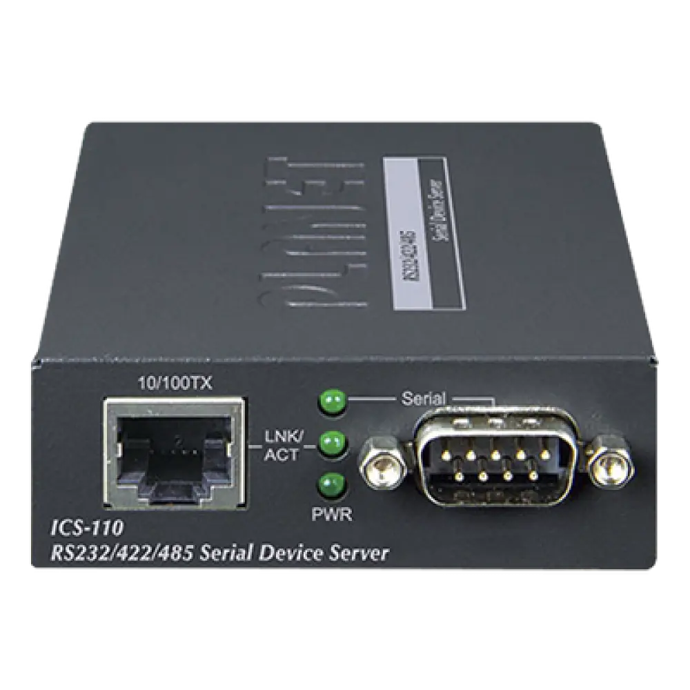 Convertidor de Medios Serial a Ethernet / RS-232/422/485 / 921600 bps / Fast Ethernet 10/100 / Administración Web-SNMP-Telnet / Montaje Riel DIN o Pared