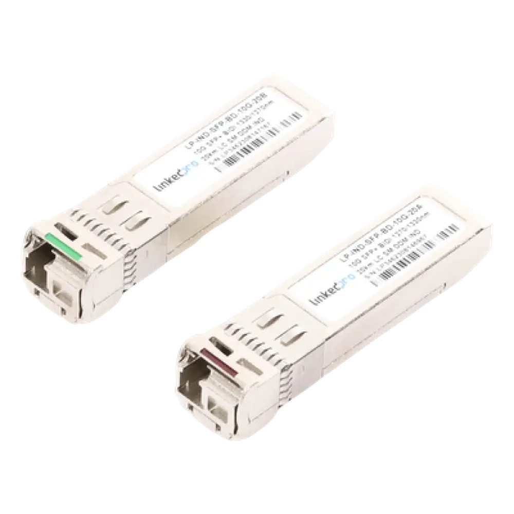 Transceptor Óptico Industrial SFP+ / 10 Gbps / Bidireccional Monomodo / 20 km (12.4 mi) / LC/UPC Simplex / DDM / Rango -40 a 85 °C