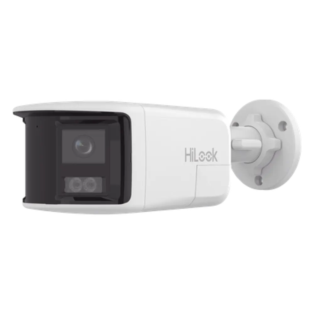Cámara Bala IP / 8 Megapixel / Imagen Panorámica 180° / Dual Light 30 m (98.4 ft) / PoE / Audio Bidireccional / IP67
