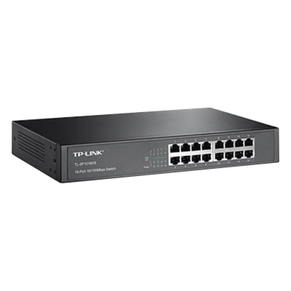 Switch / 16 Puertos / 10/100 Mbps / Escritorio y Rack / 13 Pulgadas / Sin Ventilador