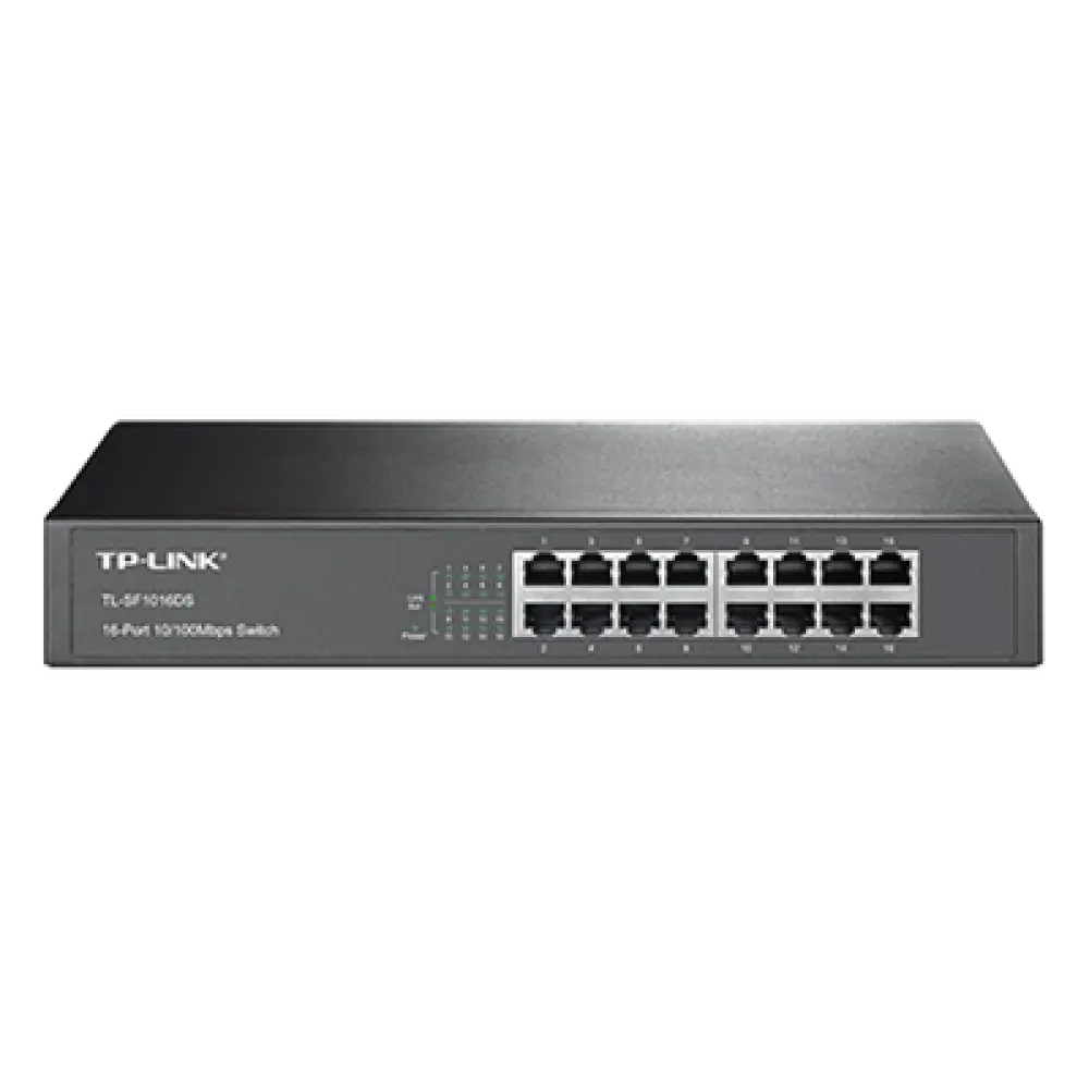 Switch / 16 Puertos / 10/100 Mbps / Escritorio y Rack / 13 Pulgadas / Sin Ventilador