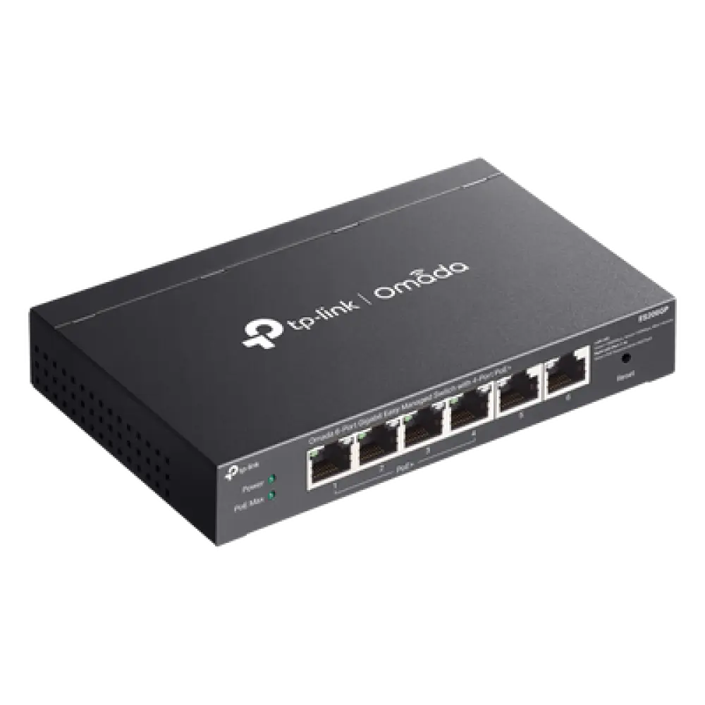 Switch Gigabit / 6 Puertos / 4 PoE+ 65W / Gestión Cloud SDN / Fanless / Alcance PoE 250 m (820.2 ft) / QoS y VLAN