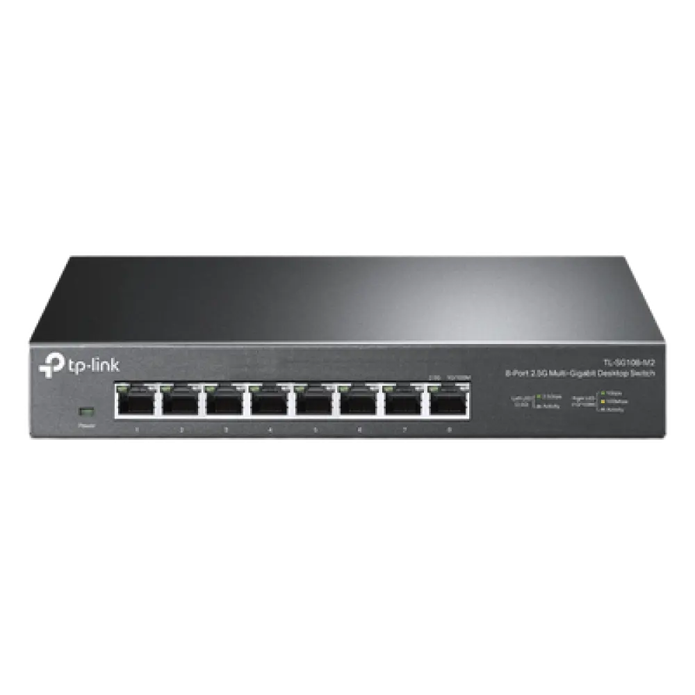 Switch no administrable / 8 puertos 2.5G / 40 Gbps switching / Fanless / Auto-negociación 100M/1G/2.5G
