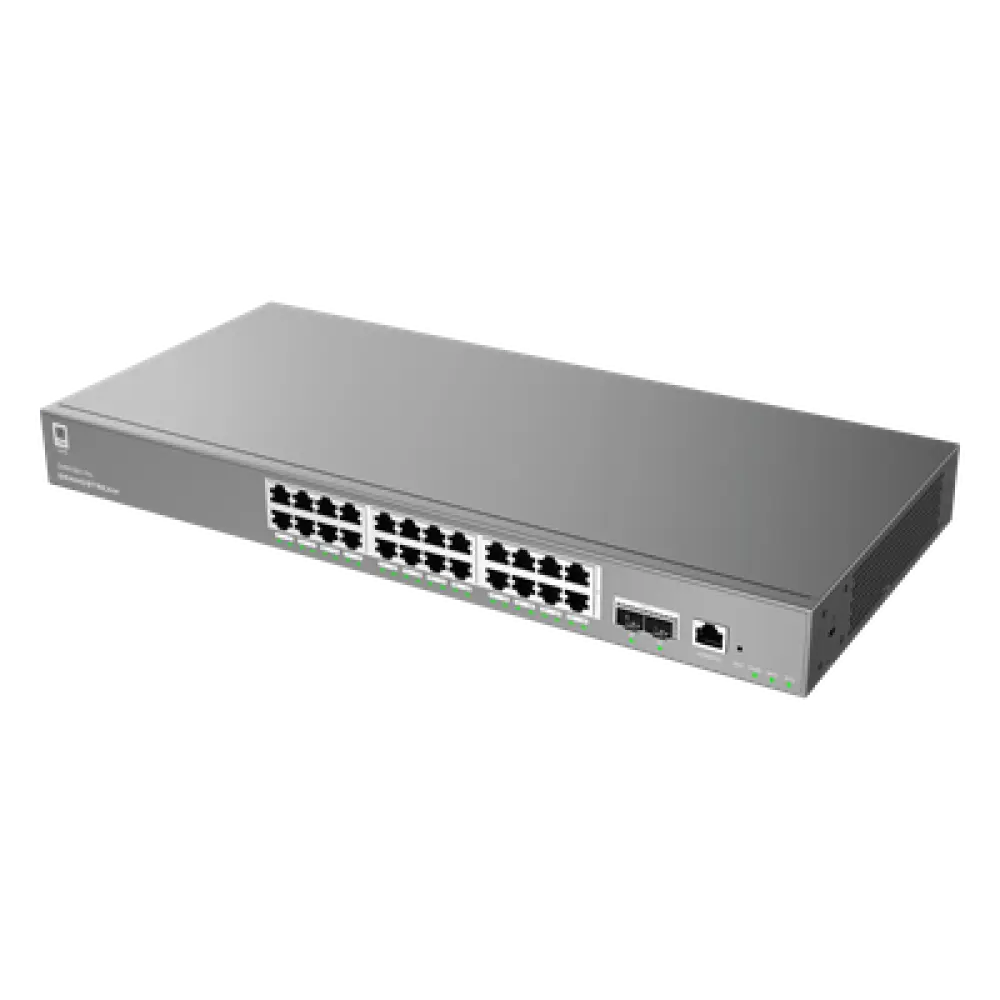 Switch Empresarial Administrable / Capa 2++ / 24 Puertos Gigabit / 2 SFP+ / 88 Gbps / VLAN 4K / QoS Avanzado / GDMS Cloud