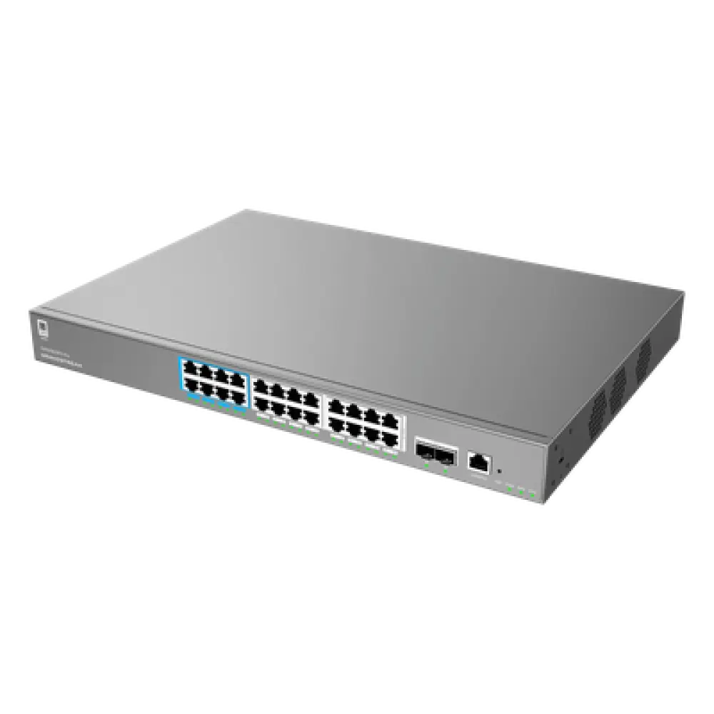 Switch Administrable L2++ / 24 Puertos Gigabit PoE++ 400W / 2 SFP+ / 88 Gbps / 65.472 Mpps / VLAN 4K / QoS Avanzado
