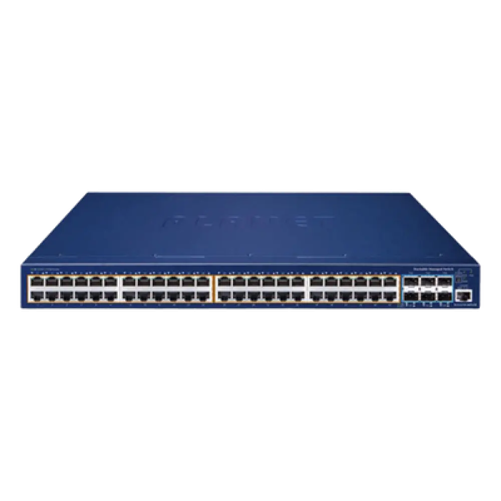Switch Administrable Capa 3 / 48 Puertos PoE+ 802.3at / 6 Puertos SFP+ 10G / Stacking / 740W PoE / 216 Gbps Backplane