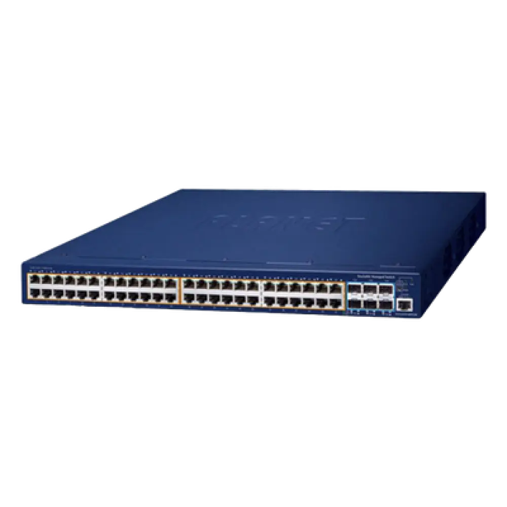 Switch Administrable Capa 3 / 48 Puertos PoE+ 802.3at / 6 Puertos SFP+ 10G / Stacking / 740W PoE / 216 Gbps Backplane