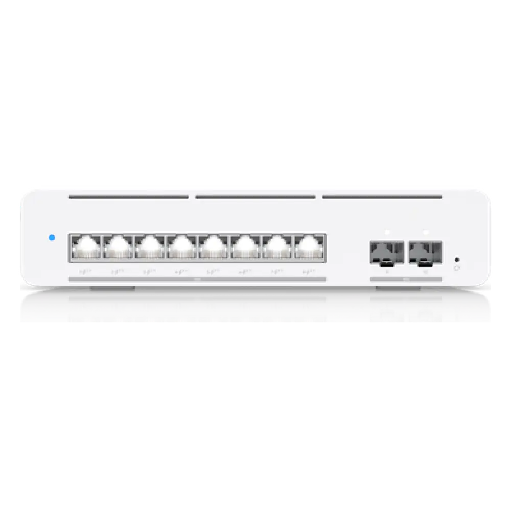 Switch PoE++ Capa 3 / 8 Puertos 10GbE / 2 Puertos SFP+ / PoE 155 W / Etherlighting™ / 200 Gbps