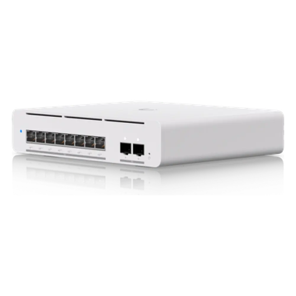 Switch PoE++ Capa 3 / 8 Puertos 10GbE / 2 Puertos SFP+ / PoE 155 W / Etherlighting™ / 200 Gbps