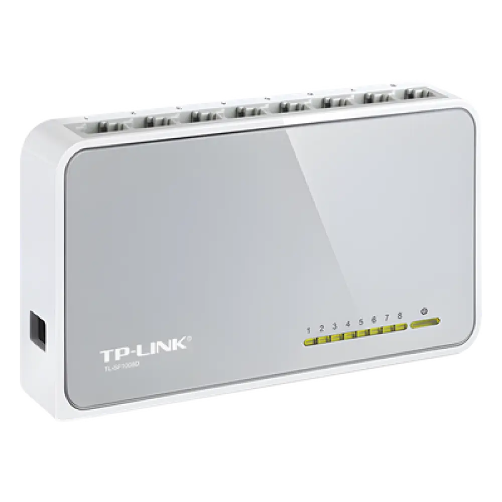 Switch de escritorio / 8 puertos / 10/100 Mbps / Auto-MDI/MDIX / Green Ethernet / 5.3x3.1x0.9 in