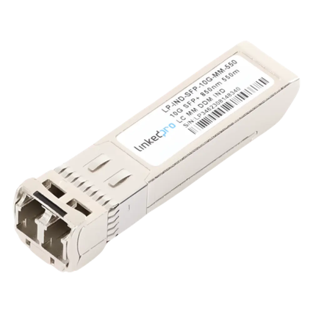 Transceptor Óptico Industrial SFP+ / 10 Gbps / Multimodo 850 nm / Alcance 550 m (1804.5 ft) / LC/UPC Dúplex / DDM / Hot-Pluggable