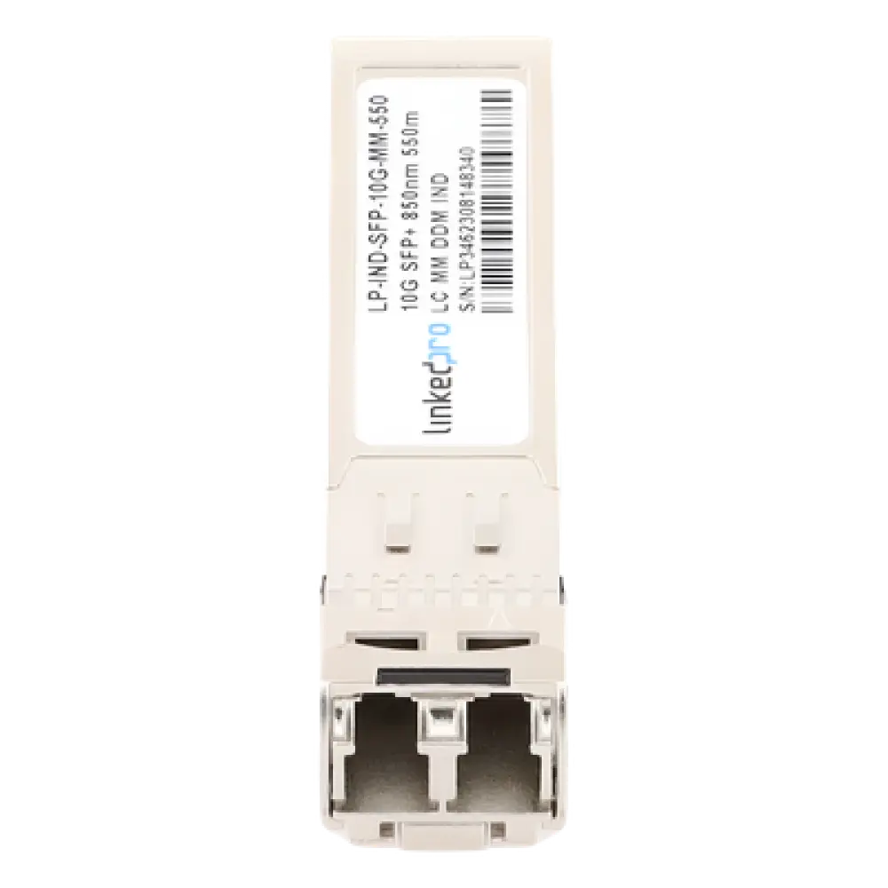 Transceptor Óptico Industrial SFP+ / 10 Gbps / Multimodo 850 nm / Alcance 550 m (1804.5 ft) / LC/UPC Dúplex / DDM / Hot-Pluggable