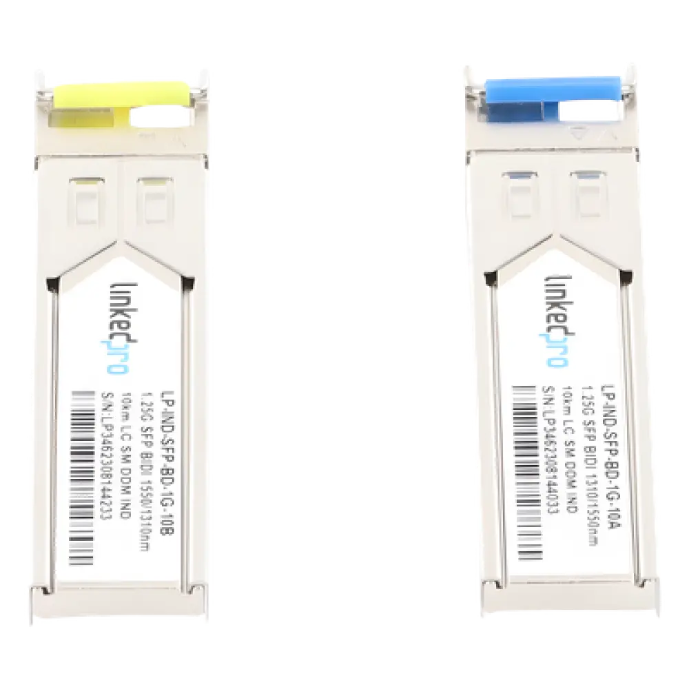 Transceptor SFP Industrial Bidireccional / 1.25 Gbps / Monomodo 10 km (32,808 ft) / 1310/1550 nm / LC/UPC Simplex / DDM / Hot-Pluggable