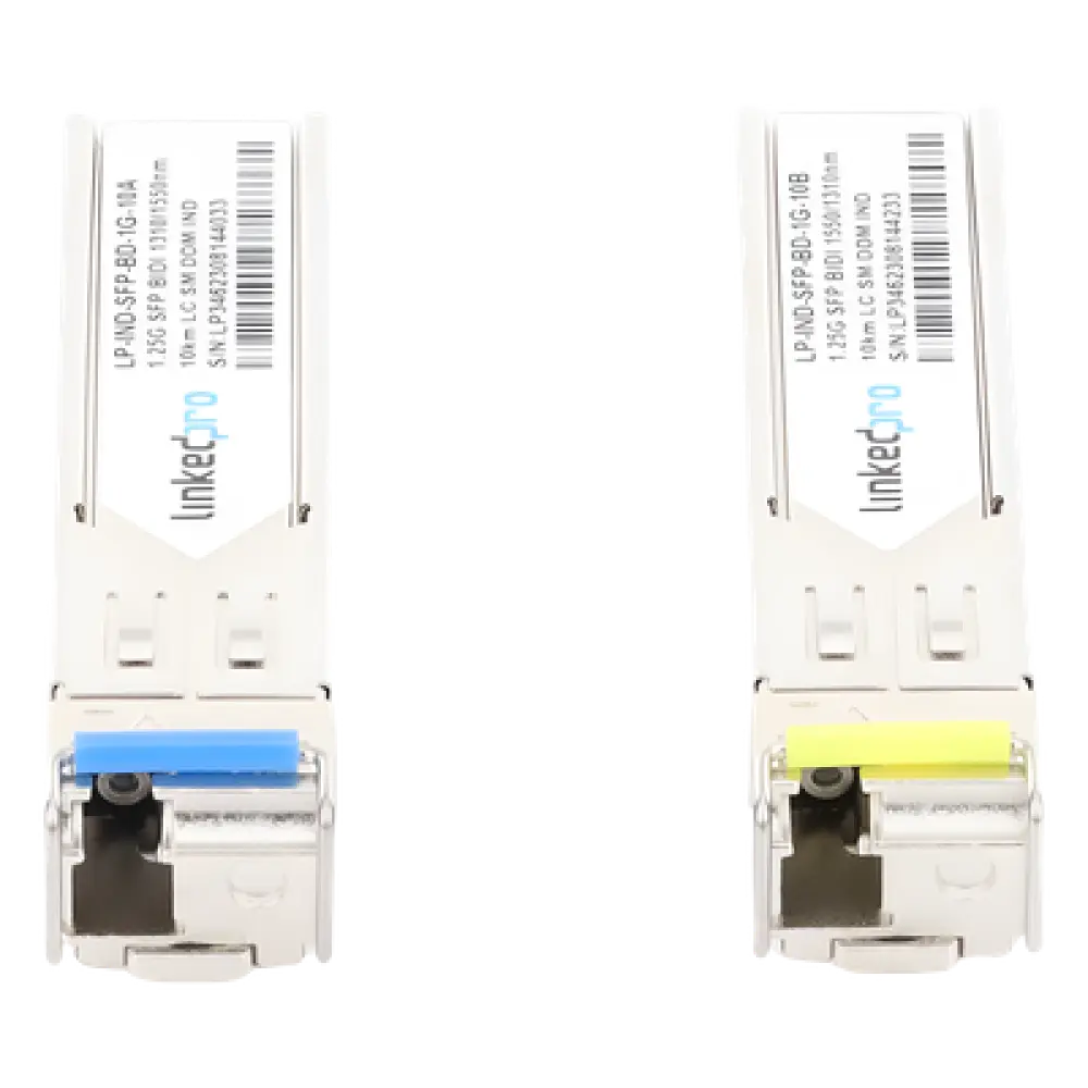 Transceptor SFP Industrial Bidireccional / 1.25 Gbps / Monomodo 10 km (32,808 ft) / 1310/1550 nm / LC/UPC Simplex / DDM / Hot-Pluggable