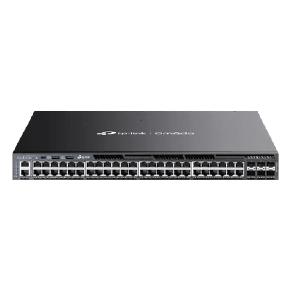 Switch L3 Gestionable Apilable / 48 Puertos Gigabit PoE+ / 6 Ranuras 10G SFP+ / Presupuesto PoE 1440W / Apilamiento 8 Unidades / Enrutamiento OSPF / Gestión Cloud
