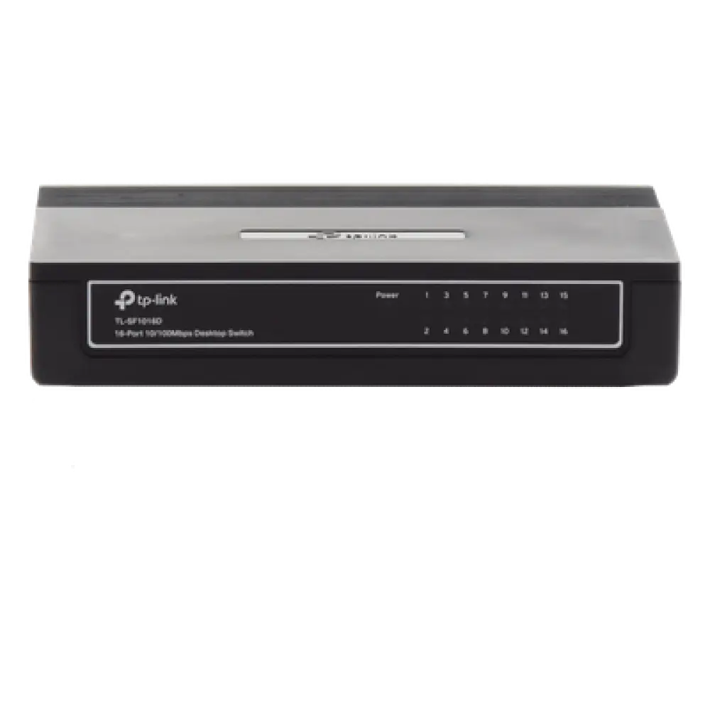 Switch de escritorio / 16 puertos RJ45 / 10/100 Mbps / Sin ventilador / 7.9 x 5.6 x 1.6 in