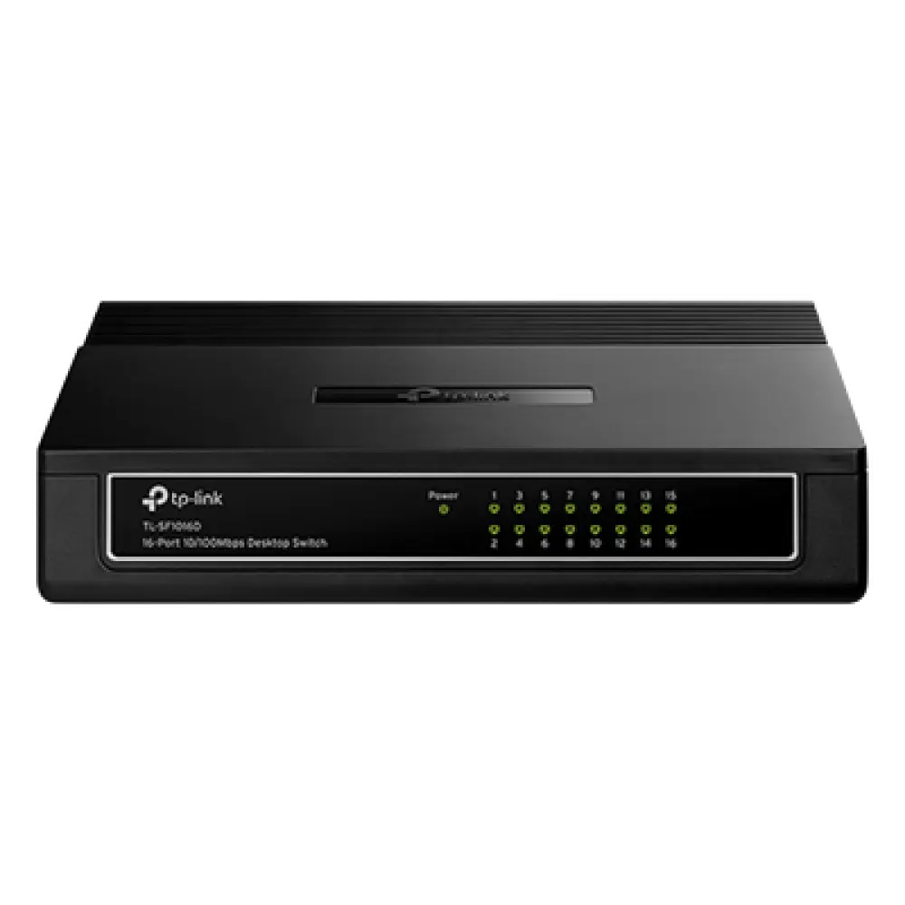 Switch de escritorio / 16 puertos RJ45 / 10/100 Mbps / Sin ventilador / 7.9 x 5.6 x 1.6 in