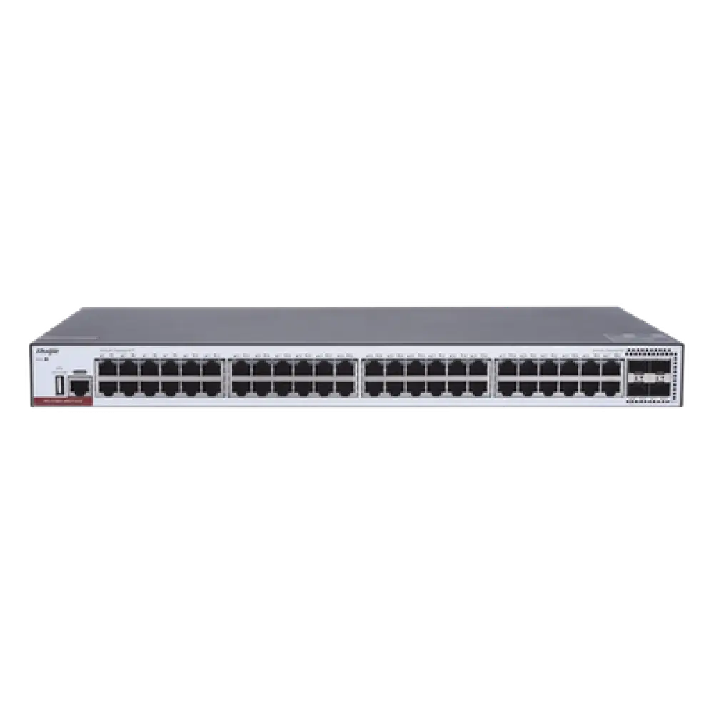 Switch Administrable Capa 3 / 48 Puertos Gigabit / 4 SFP+ 10Gb / Stack VSU 4 Miembros / Conmutación 176 Gbps / Gestión en la Nube
