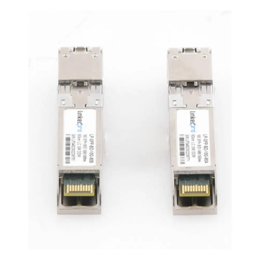 Transceptor Óptico SFP+ Bidireccional / 10 Gbps / Monomodo 1490/1550 nm / LC/UPC Simplex / DDM / Alcance 80 km (262.5 ft) / Hot-Pluggable / 2 Piezas