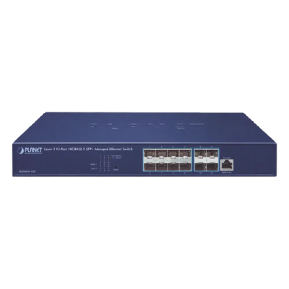 Switch Administrable Capa 3 / 12 Puertos SFP+ 10G / CPU MIPS 800 MHz / 1U Rack / 30.2W