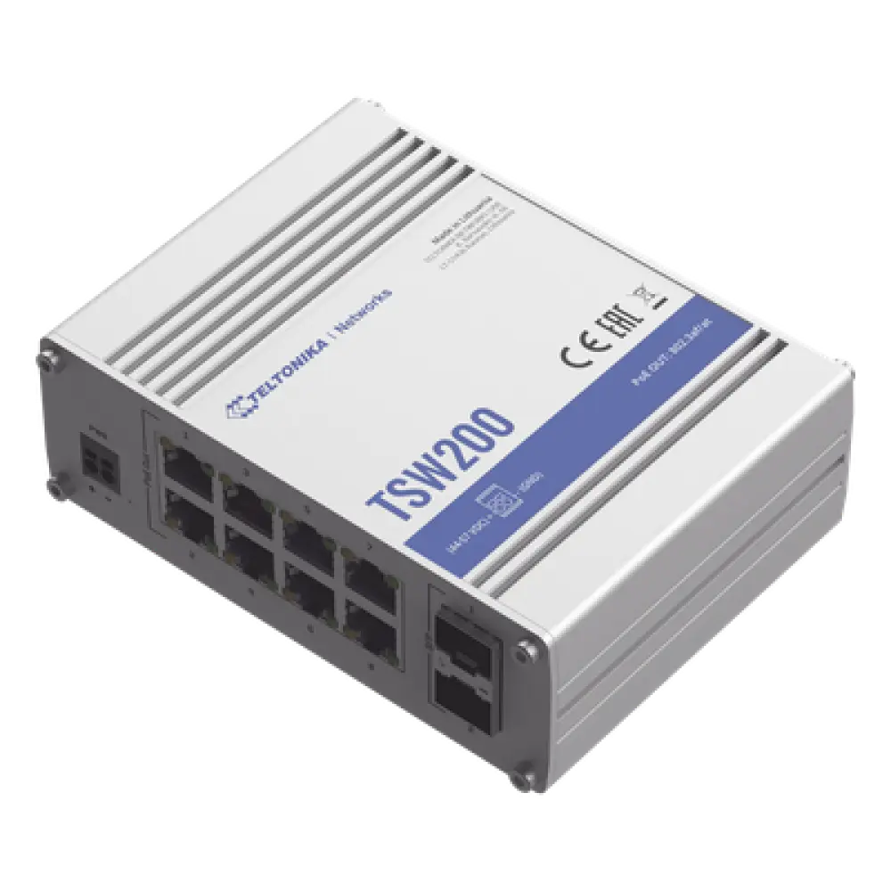 Switch Industrial No-Administrable / 8 Puertos Gigabit PoE+ 30W / 2 Puertos SFP / -40 a 75°C / Aluminio