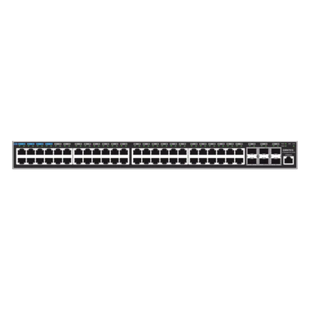 Switch Capa 3 Administrable / 48 Puertos Gigabit + 6 SFP+ 10G / Conmutación 216 Gbps / Montaje Rack 1U