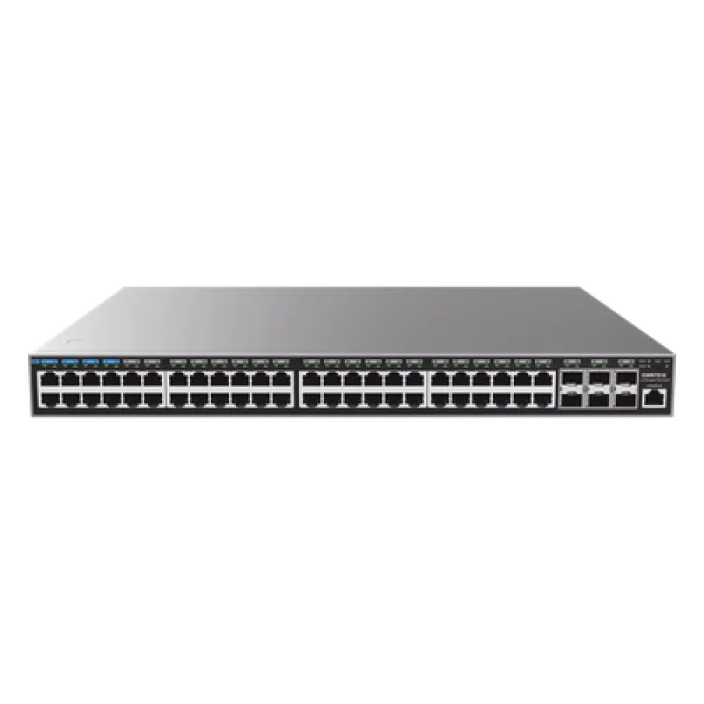 Switch Capa 3 Administrable / 48 Puertos Gigabit + 6 SFP+ 10G / Conmutación 216 Gbps / Montaje Rack 1U