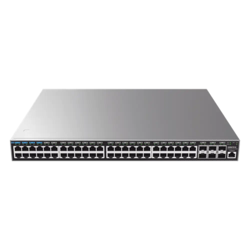 Switch Capa 3 Administrable / 48 Puertos Gigabit + 6 SFP+ 10G / Conmutación 216 Gbps / Montaje Rack 1U