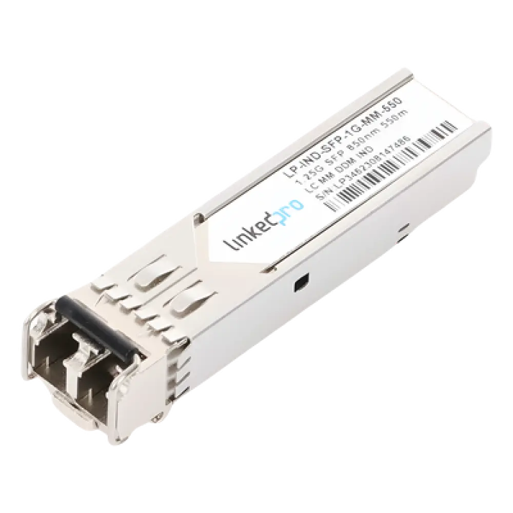 Transceptor Óptico Industrial SFP / Multimodo 850 nm / 1.25 Gbps / 1000BASE-SX / LC/UPC Dúplex / DDM / 550 m (1804.5 ft) / Clase 1 Láser