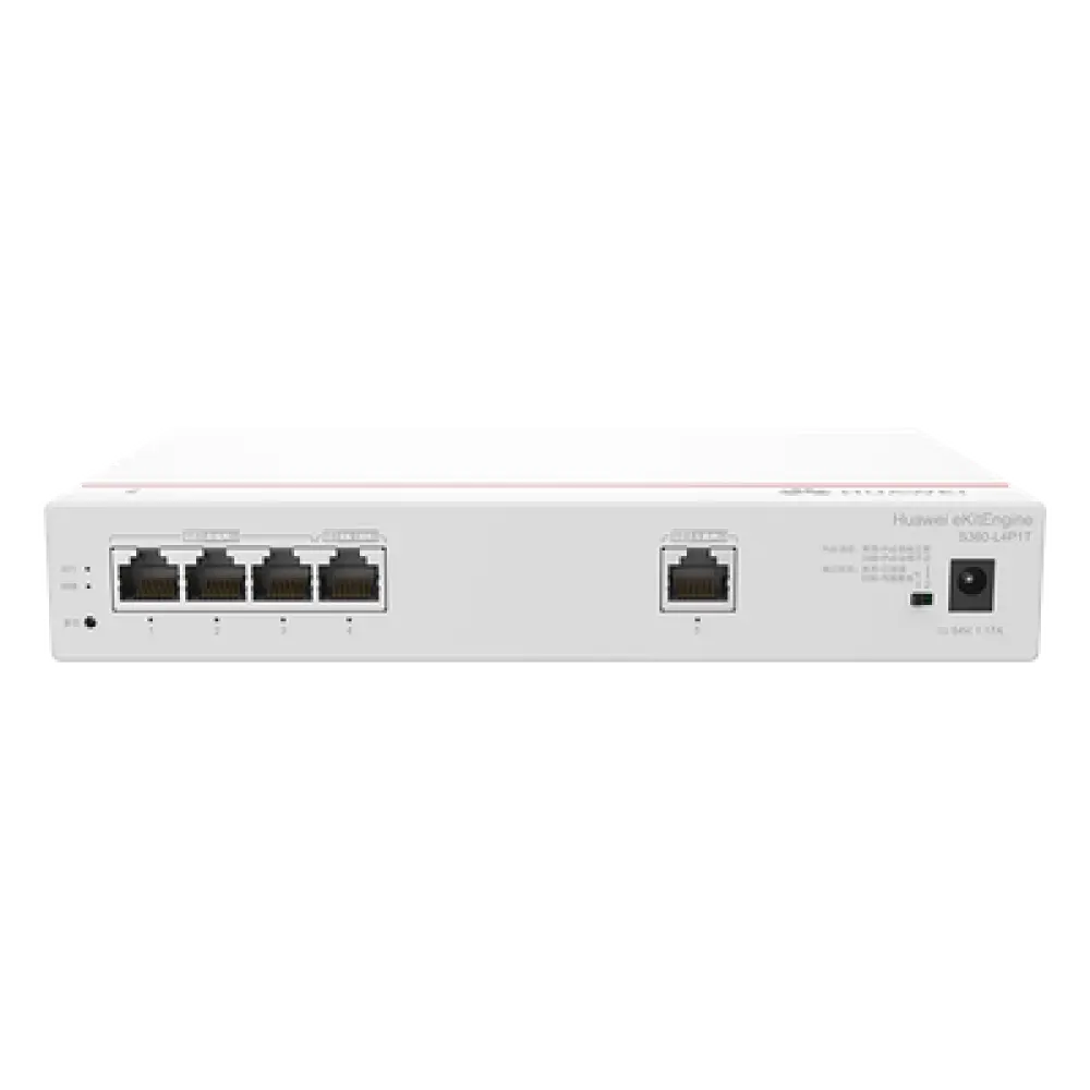 Router Multi-Servicio / 1 Puerto GE WAN / 4 Puertos GE LAN PoE+ / 802.3af/at 50 W / Switching 8 Gbps / Controlador 32 APs / 150 Clientes / Gestión Nube Gratuita