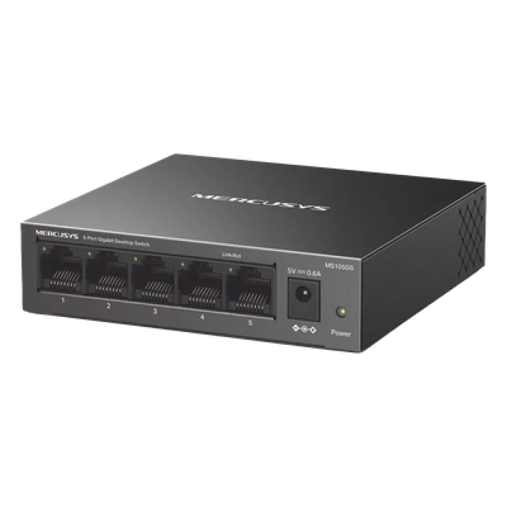 Switch No Administrable / 8 Puertos Gigabit / 16 Gbps / Carcasa Metálica / Sin Ventilador / Plug and Play