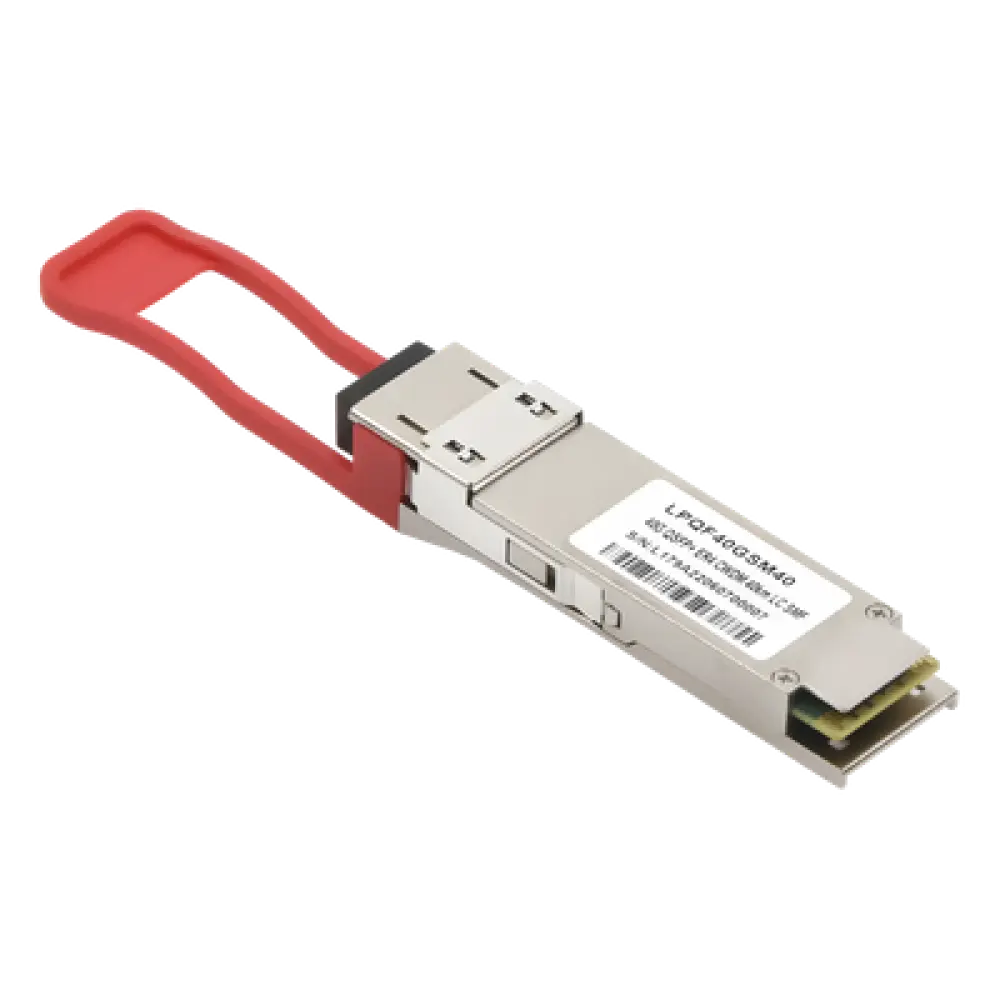 Transceptor Óptico QSFP+ / 40 Gbps / Monomodo 1310 nm / Alcance 40 km / LC/UPC Dúplex / DDM
