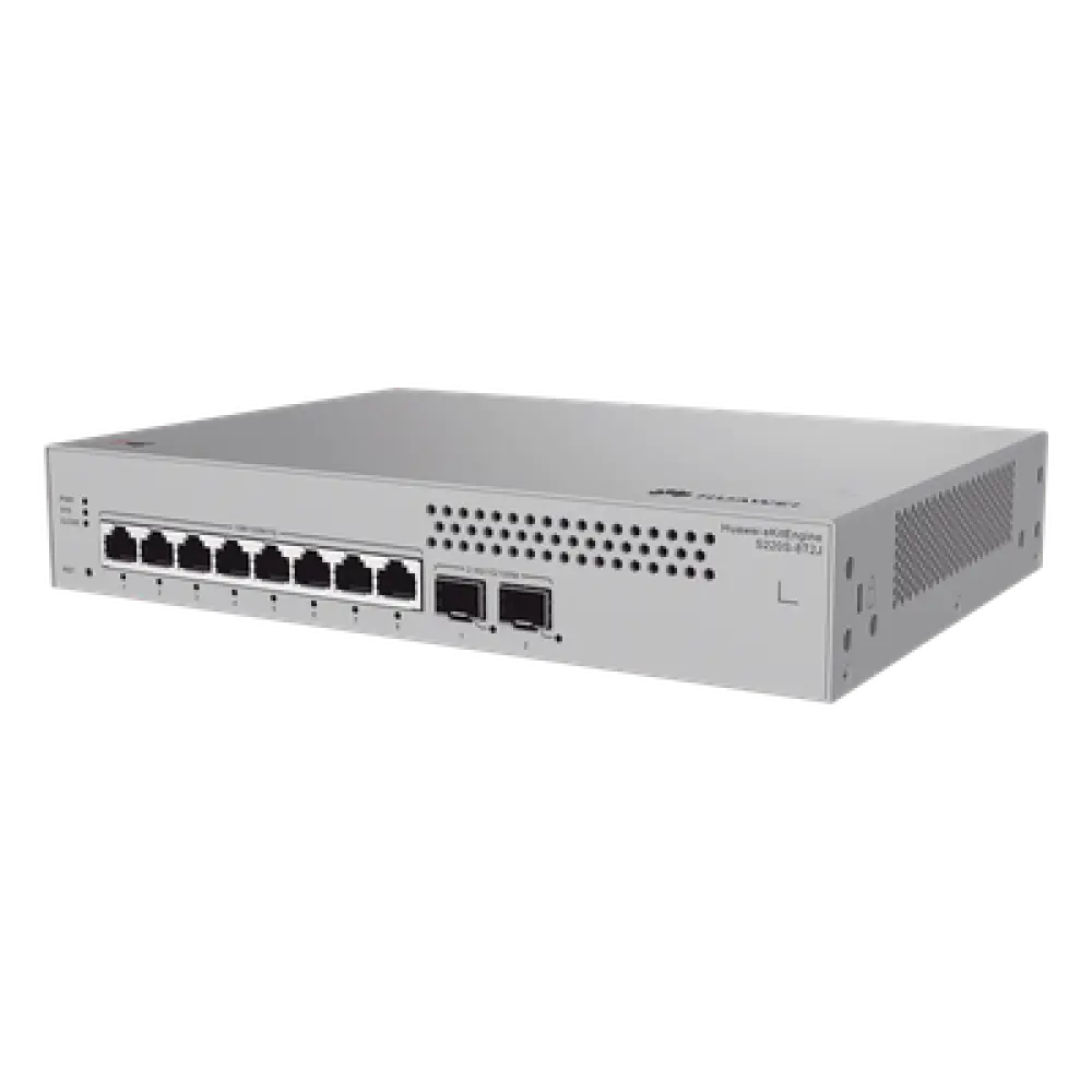 Switch de Acceso Administrable Capa 2 / 8 Puertos Gigabit / 2 Puertos SFP 1/2.5 Gbps / 26 Gbit/s Non-Blocking / Sin Ventiladores / Gestión en la Nube