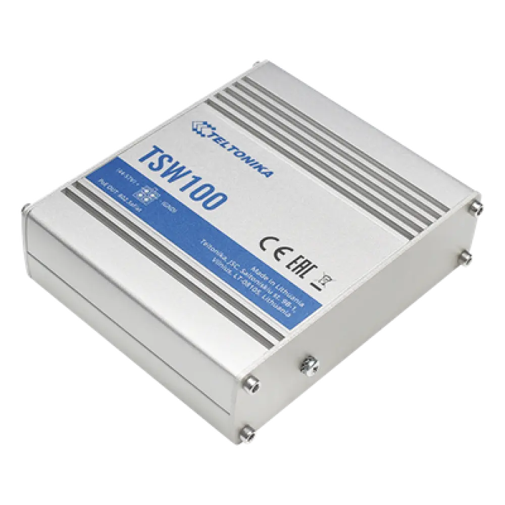 Switch Industrial No-Administrable / 5 Puertos Gigabit / 4 Puertos PoE+ 802.3af/at / 120W Total / -40°C a 75°C / Riel DIN / 115x32x95 mm (4.5x1.3x3.7 in)