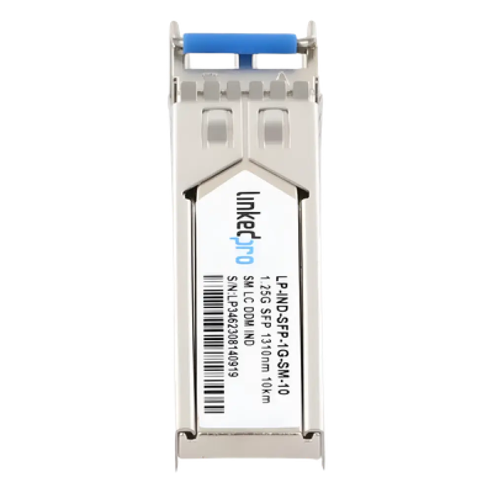 Transceptor Óptico SFP Industrial / Monomodo 1310 nm / 1.25 Gbps / 1000BASE-LX / LC/UPC Dúplex / DDM / Alcance 10 km (6.2 mi) / Rango -40 a 85°C
