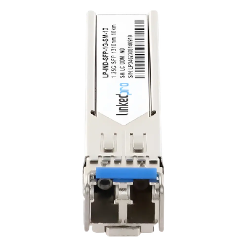 Transceptor Óptico SFP Industrial / Monomodo 1310 nm / 1.25 Gbps / 1000BASE-LX / LC/UPC Dúplex / DDM / Alcance 10 km (6.2 mi) / Rango -40 a 85°C