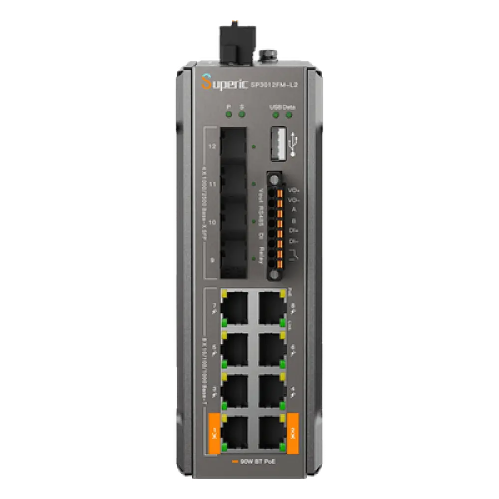 Switch PoE Administrable / 8 Puertos Gigabit / 2 Puertos 90W 802.3bt / 4 SFP 2.5G / Capacidad 36 Gbps / Presupuesto PoE 240W / Rango -40℃ a 75℃ (-40℉ a 167℉)