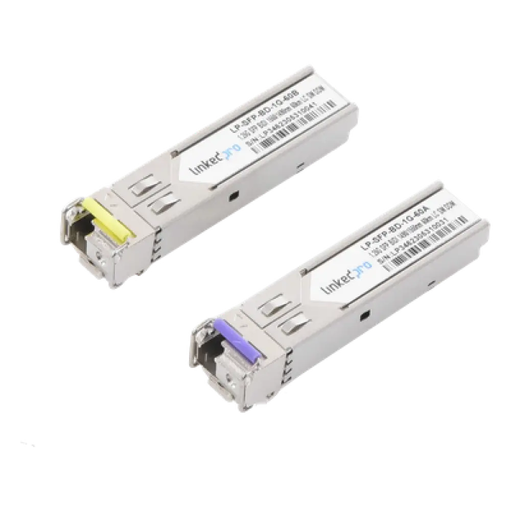 Transceptor Óptico SFP Bidireccional / 1.25 Gbps / Monomodo / 60 km (196.8 ft) / 1490 & 1550 nm / LC/UPC Simplex / DDM / Hot-Plug / 2 Piezas