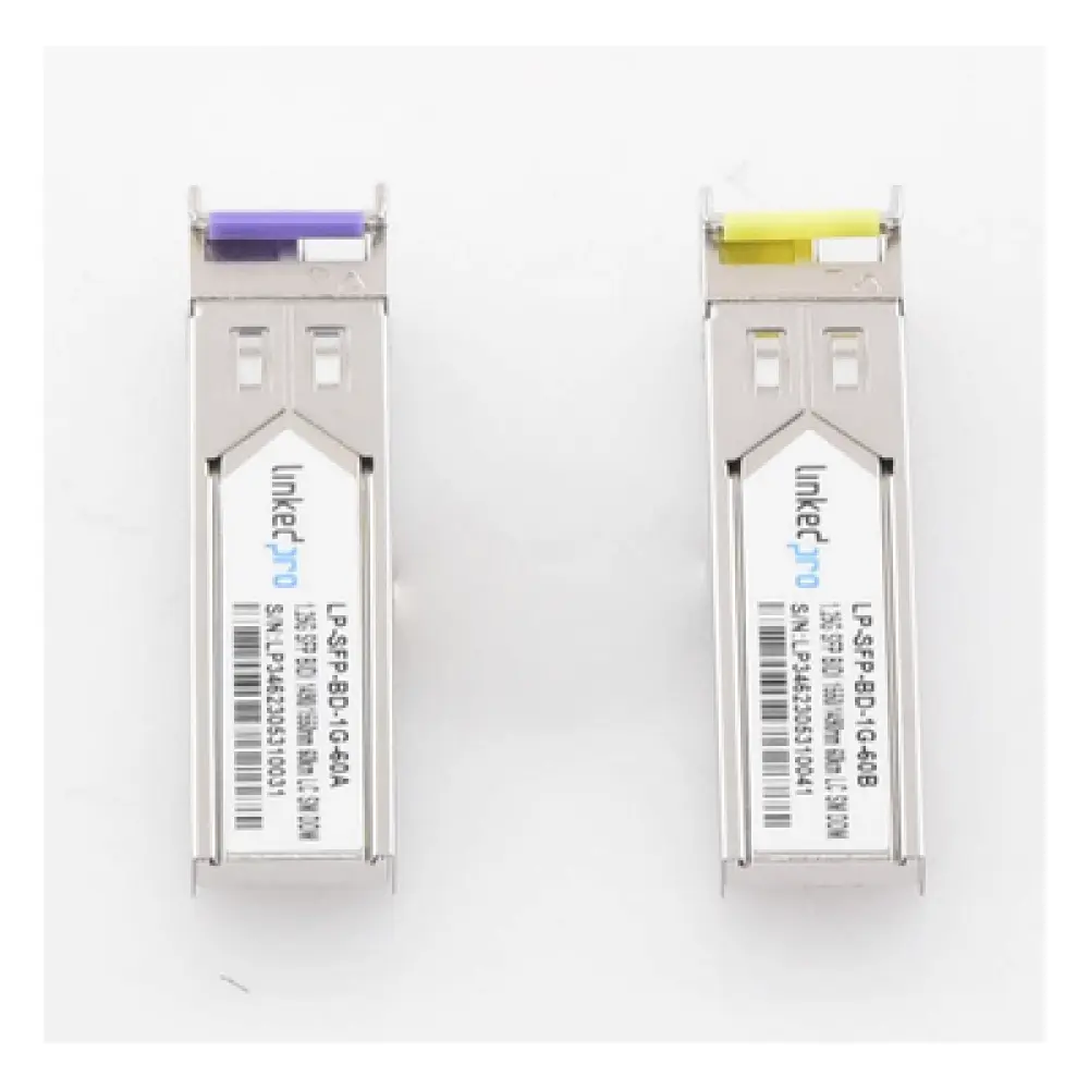 Transceptor Óptico SFP Bidireccional / 1.25 Gbps / Monomodo / 60 km (196.8 ft) / 1490 & 1550 nm / LC/UPC Simplex / DDM / Hot-Plug / 2 Piezas