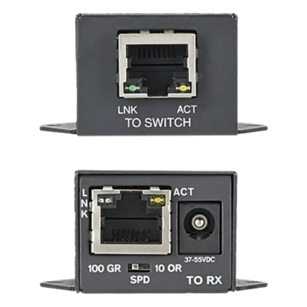 Extensor PoE/PoE+ / 610 m (2000 ft) / 10/100 Mbps / Cat5e/Cat6 / -40°C a 70°C / RJ45