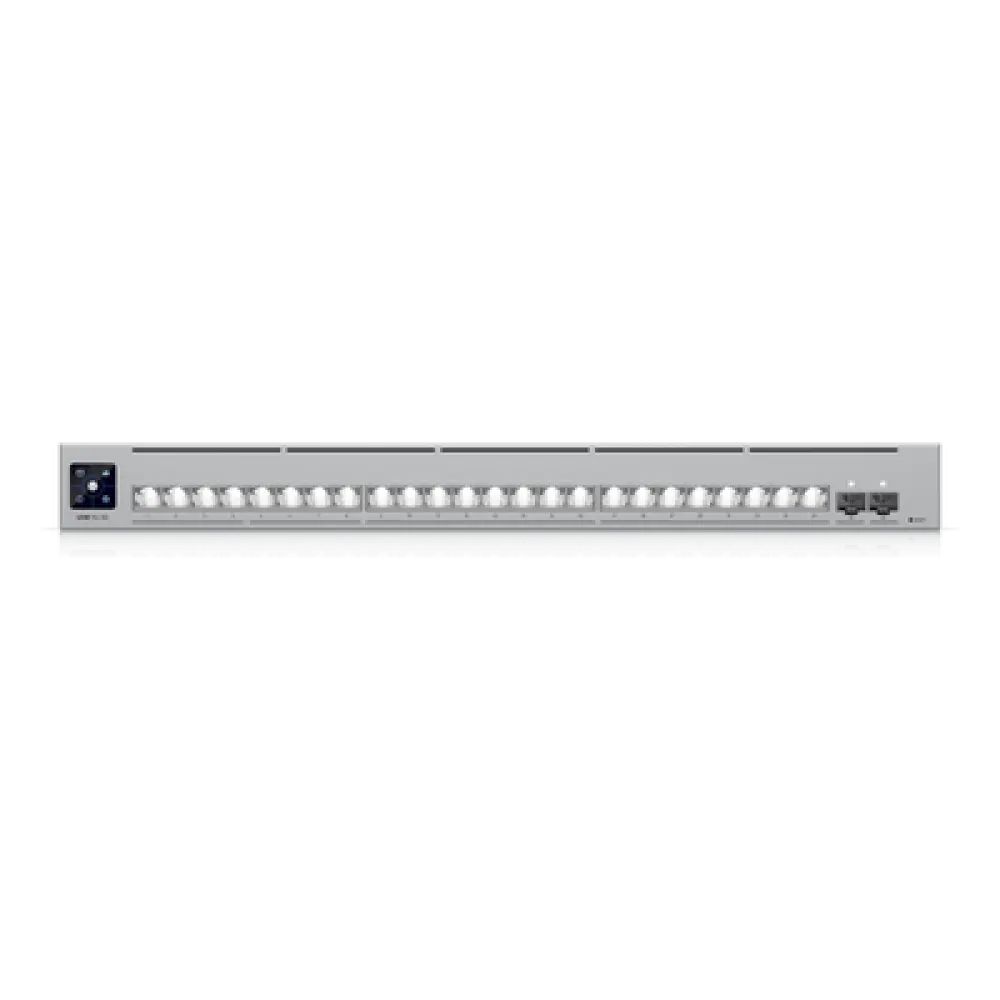Switch Administrable Capa 3 / 24 Puertos RJ45 (16 × 10 GbE, 8 × 2.5 GbE) / 2 Puertos SFP28 25 G / Etherlighting™ / RPS / 460 Gbps
