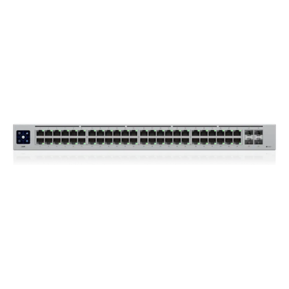 Switch Administrable Layer 2 / 48 Puertos GbE / 4 Puertos SFP 1 Gbps / Fanless / 104 Gbps / Pantalla Táctil 1.3'