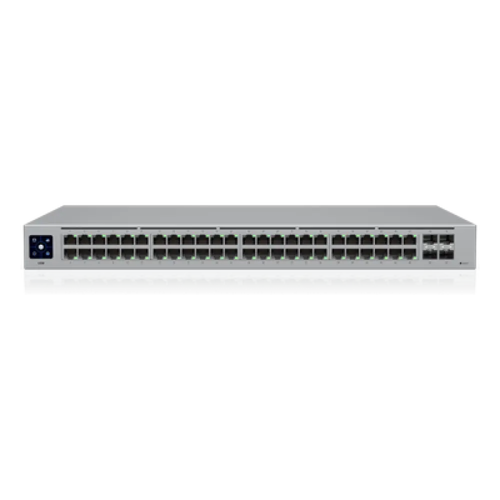 Switch Administrable Layer 2 / 48 Puertos GbE / 4 Puertos SFP 1 Gbps / Fanless / 104 Gbps / Pantalla Táctil 1.3'