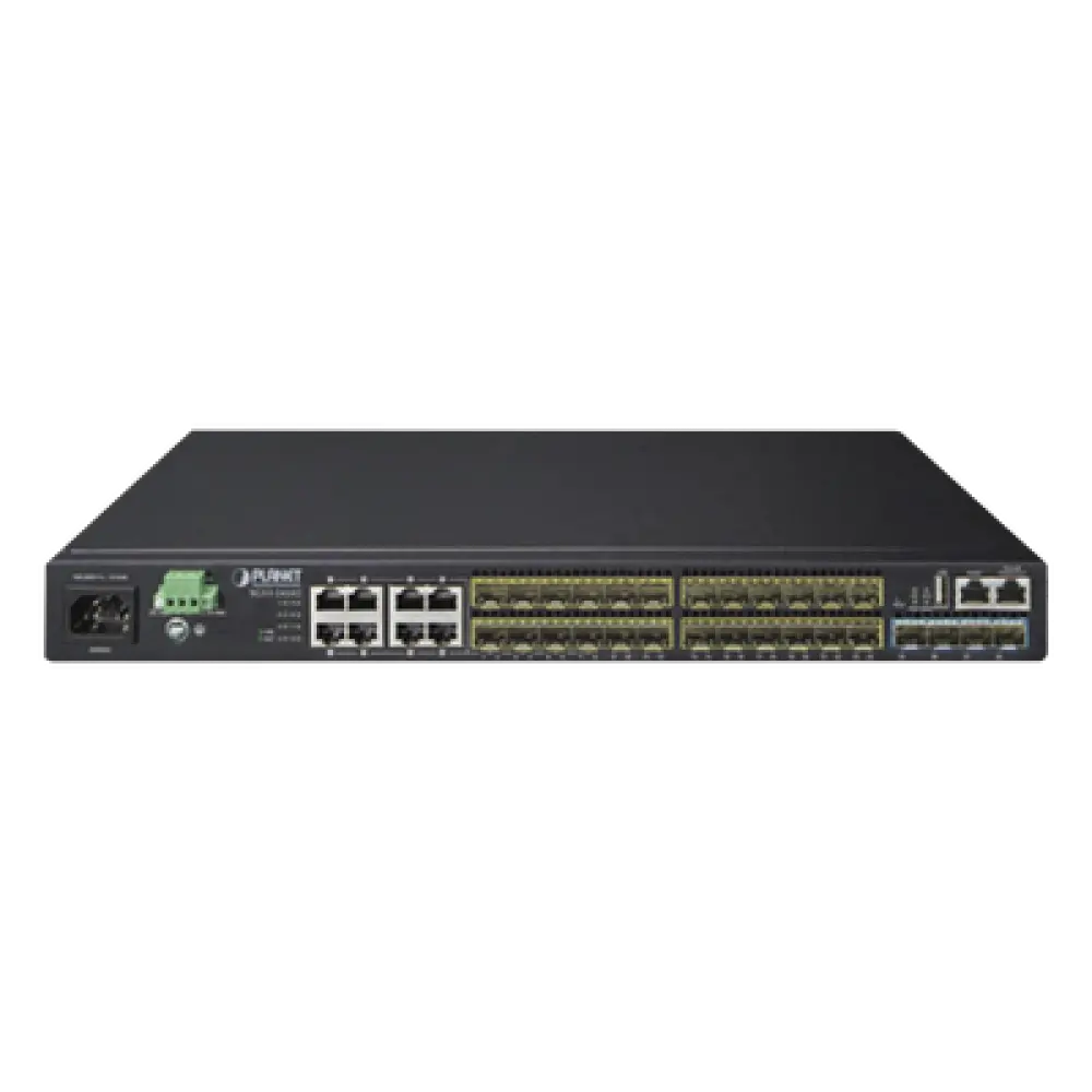 Switch Core Capa 3 / 24 SFP 100/1000X / 8 RJ45 Gigabit Compartidos / 4 SFP+ 10G / 95.23 Mpps / 1.44 x 0.79 x 0.14 pies